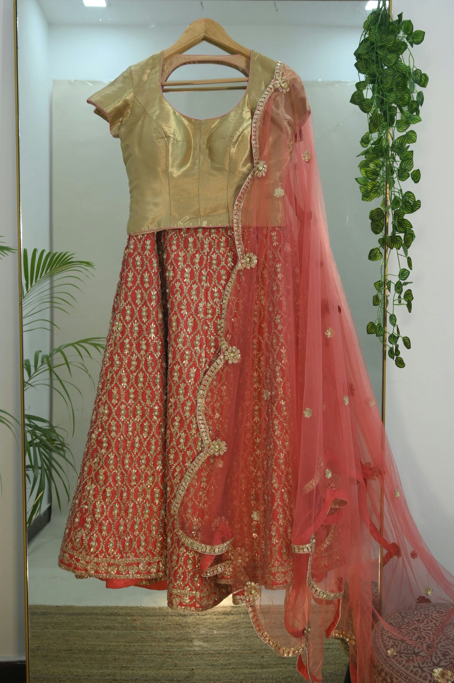 Dusty Gold Lehenga Set