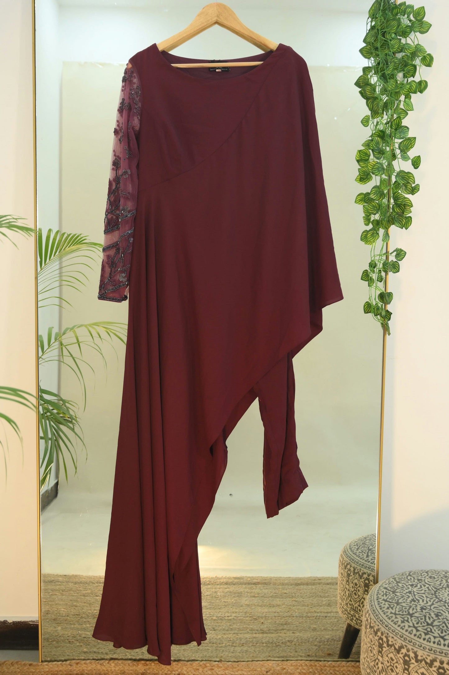 Plum Asymmetric suit set