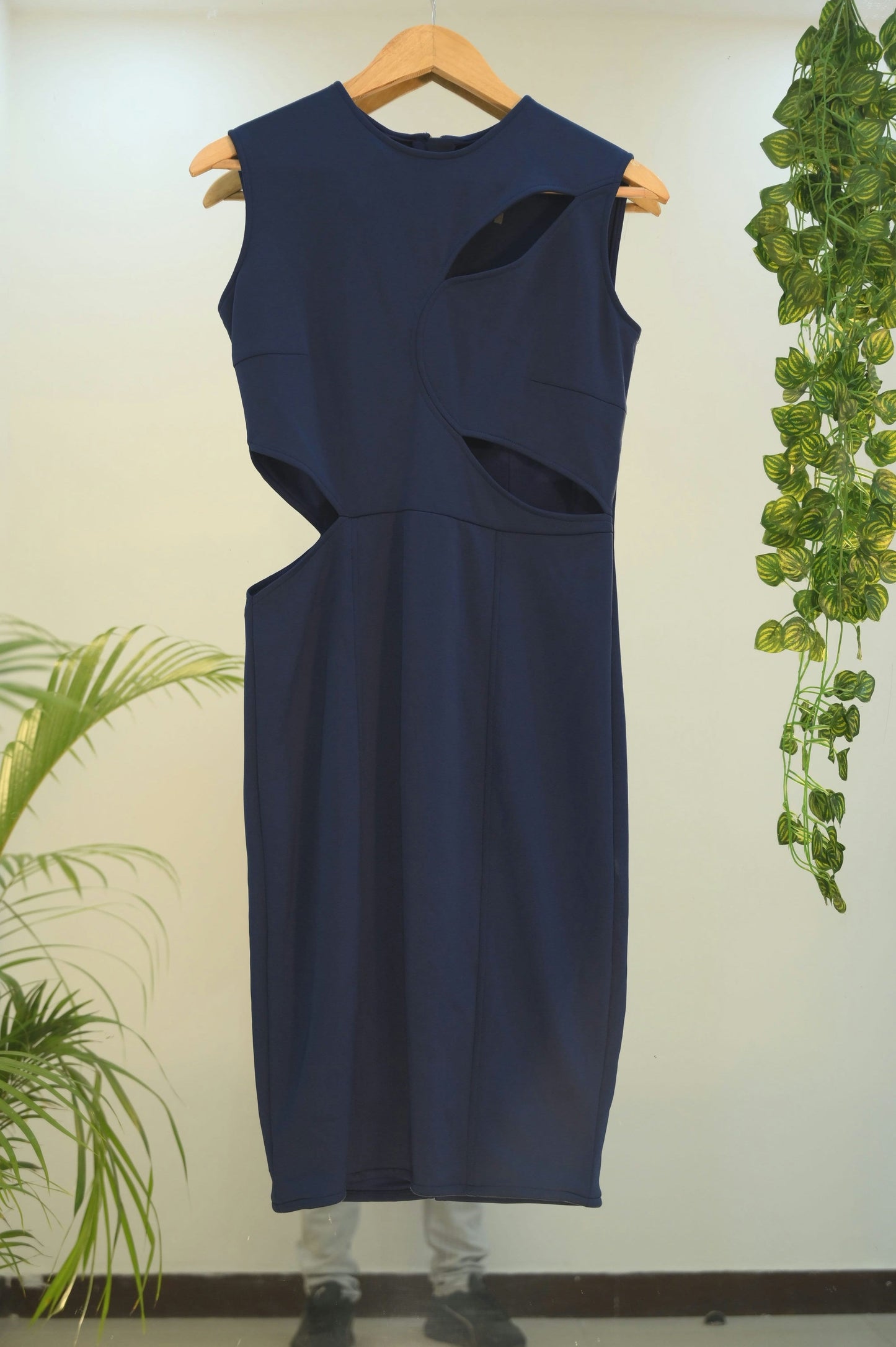 Navy Blue Cut Out Short Dress