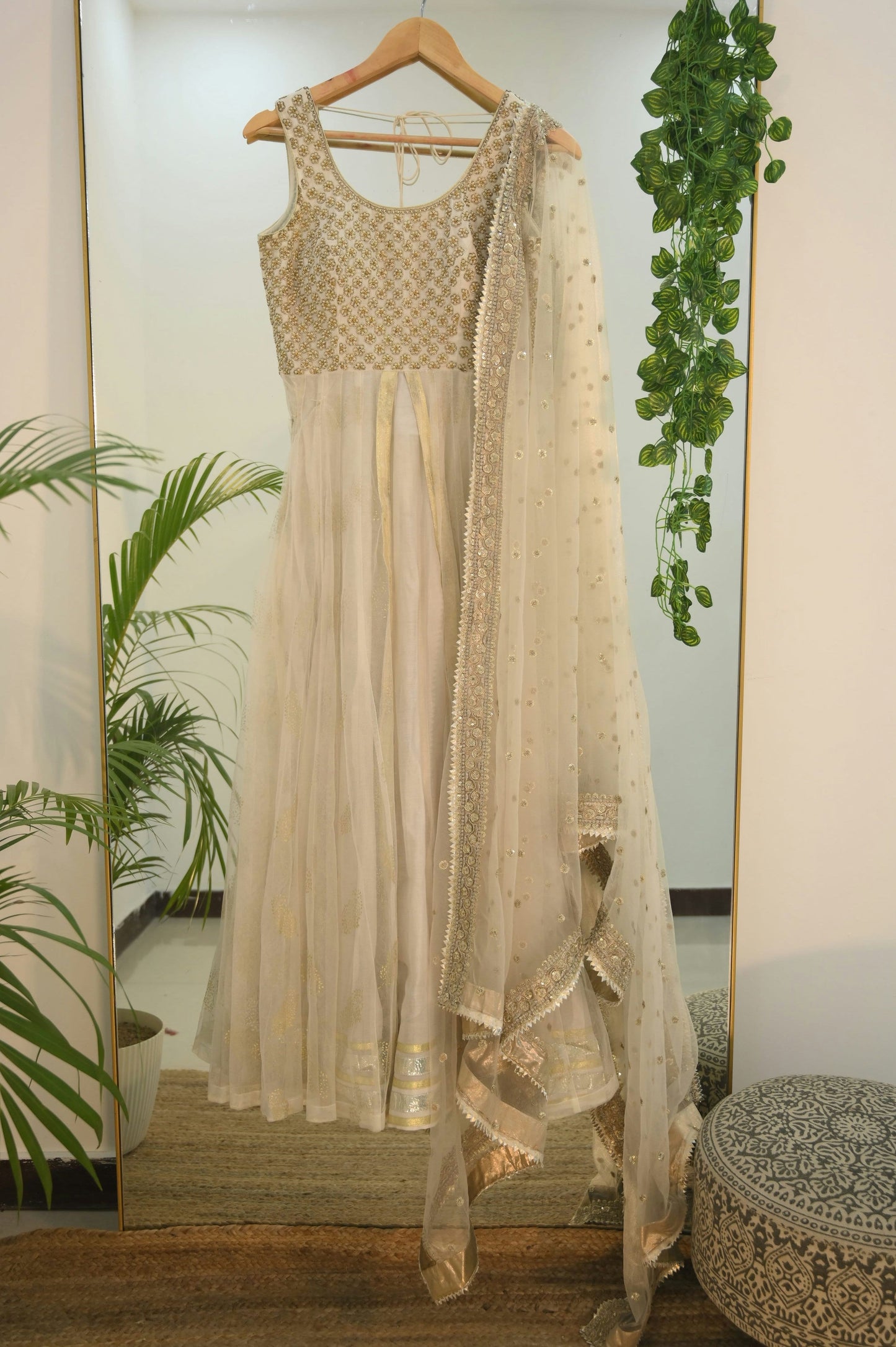 Ivory Pearl Work Anarkali