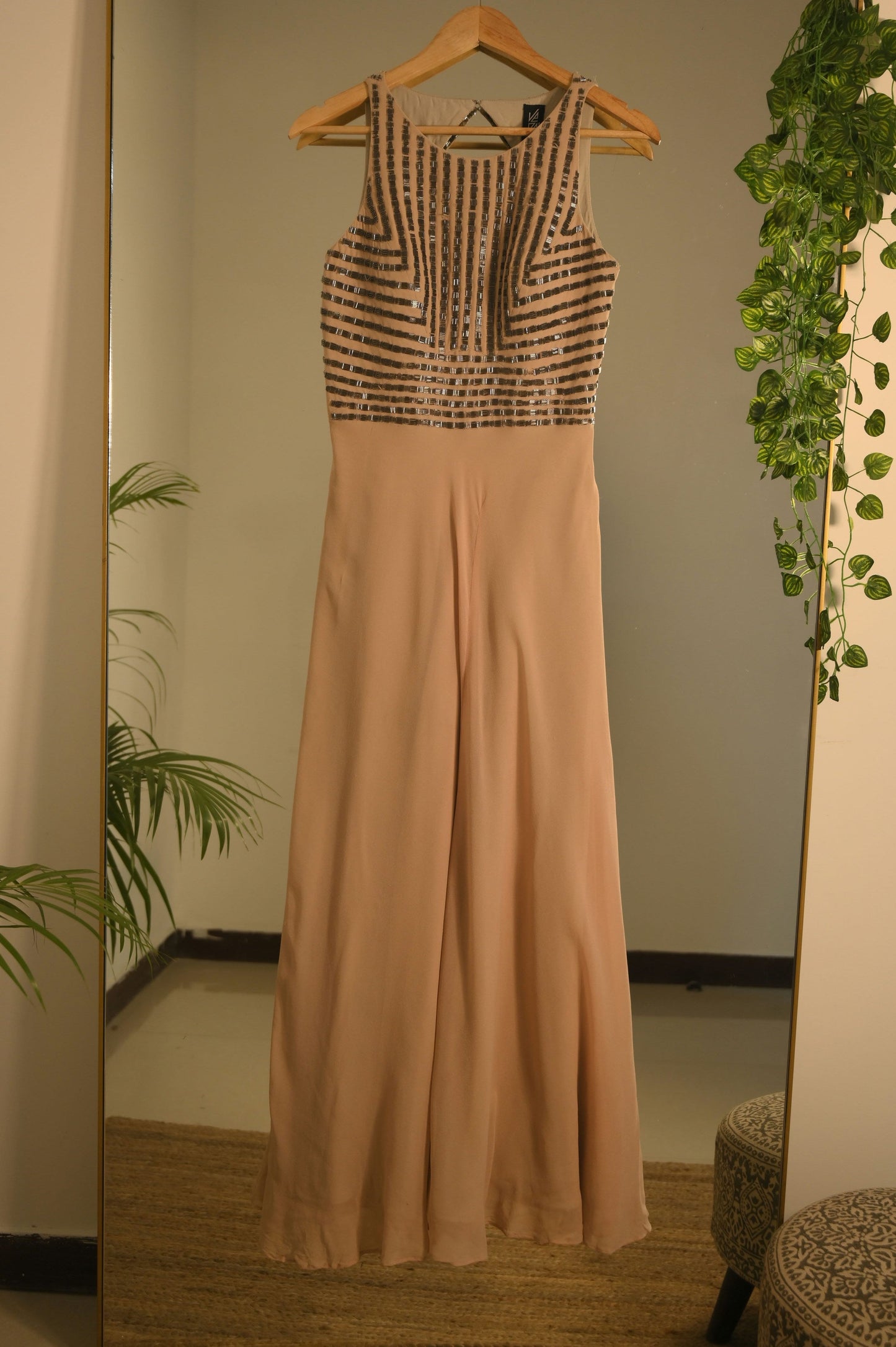 Geometric Metallic embellished dress