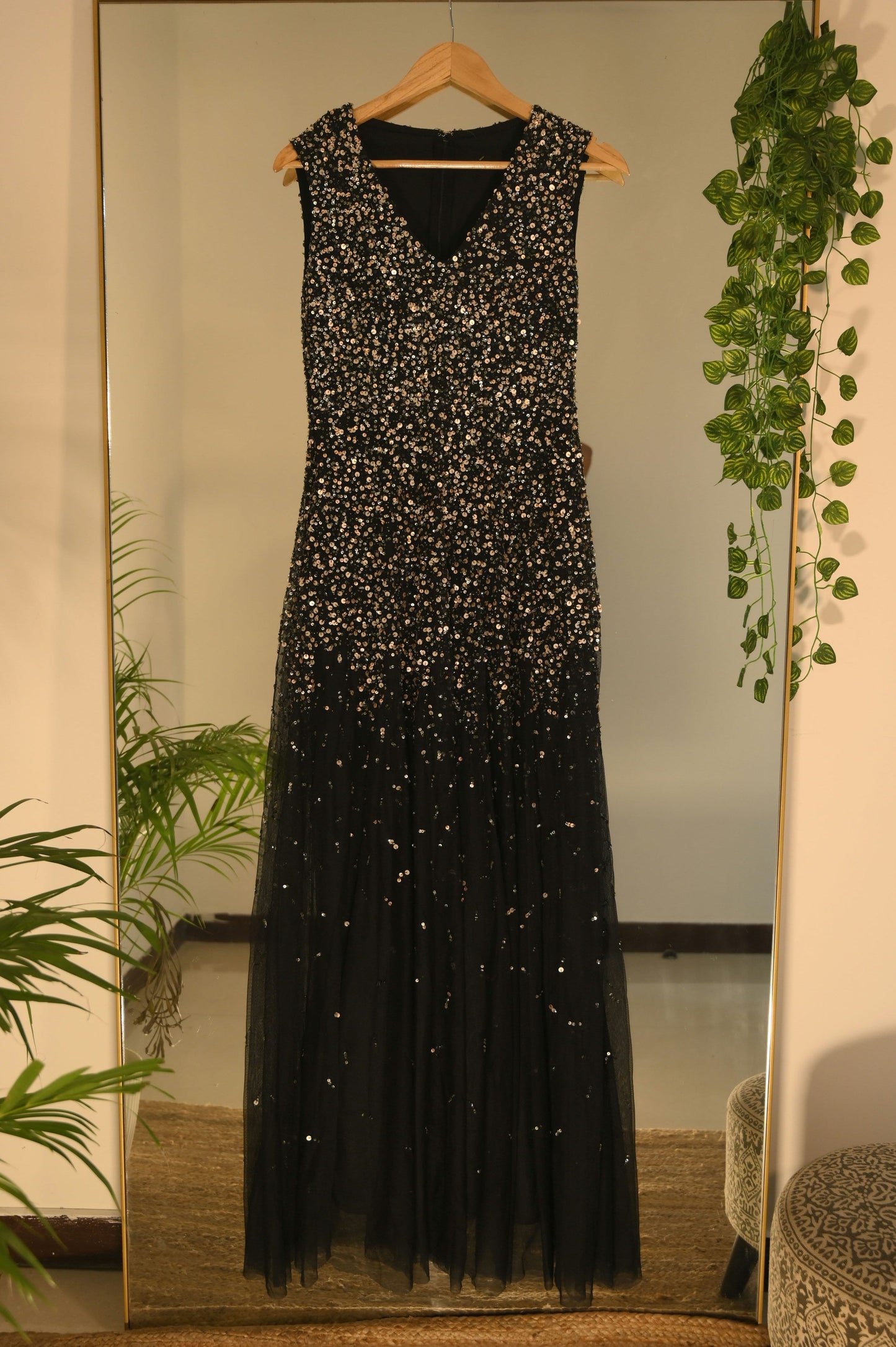 Black sequin gown