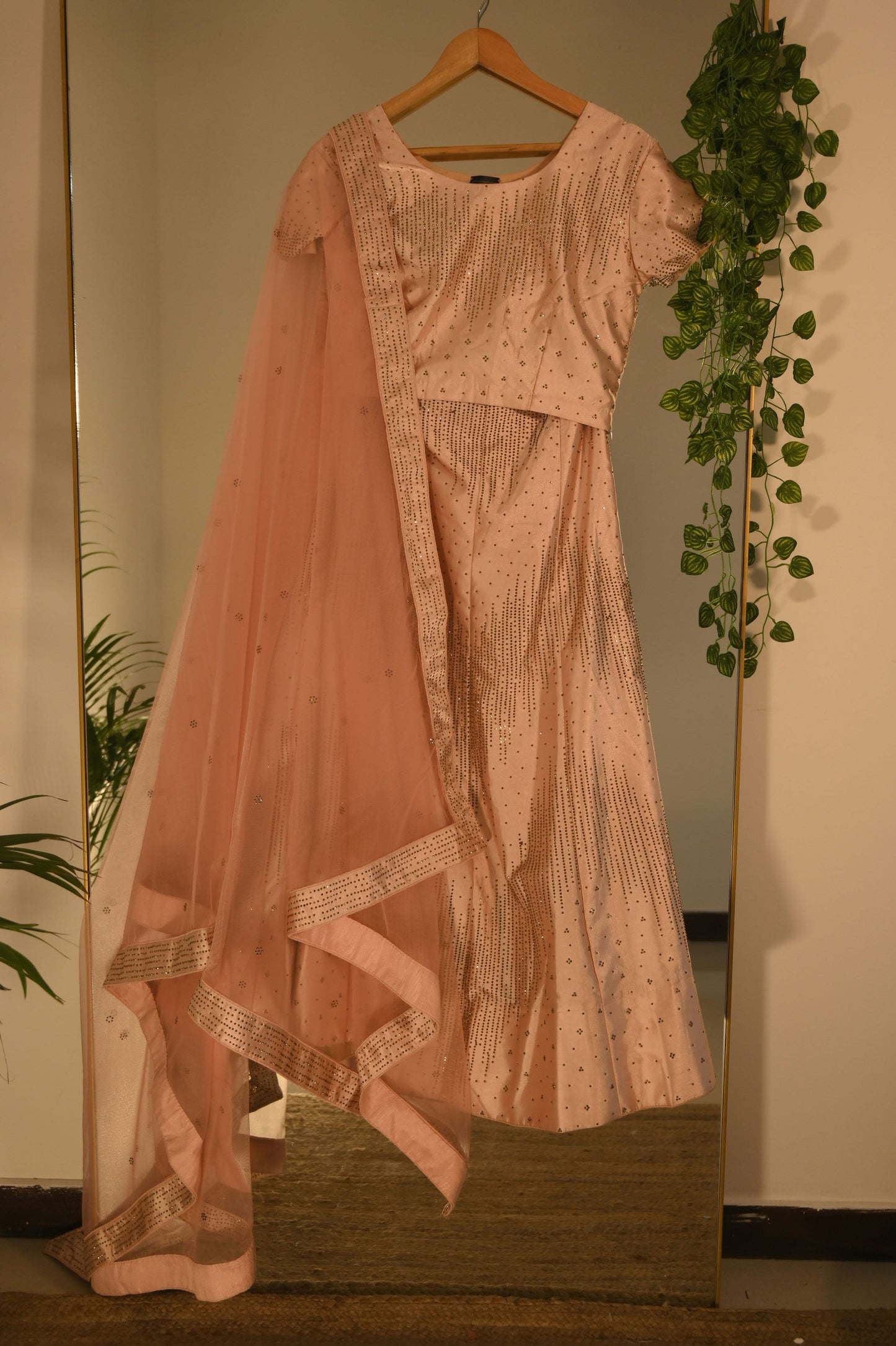 Stonework Pink Lehenga Set