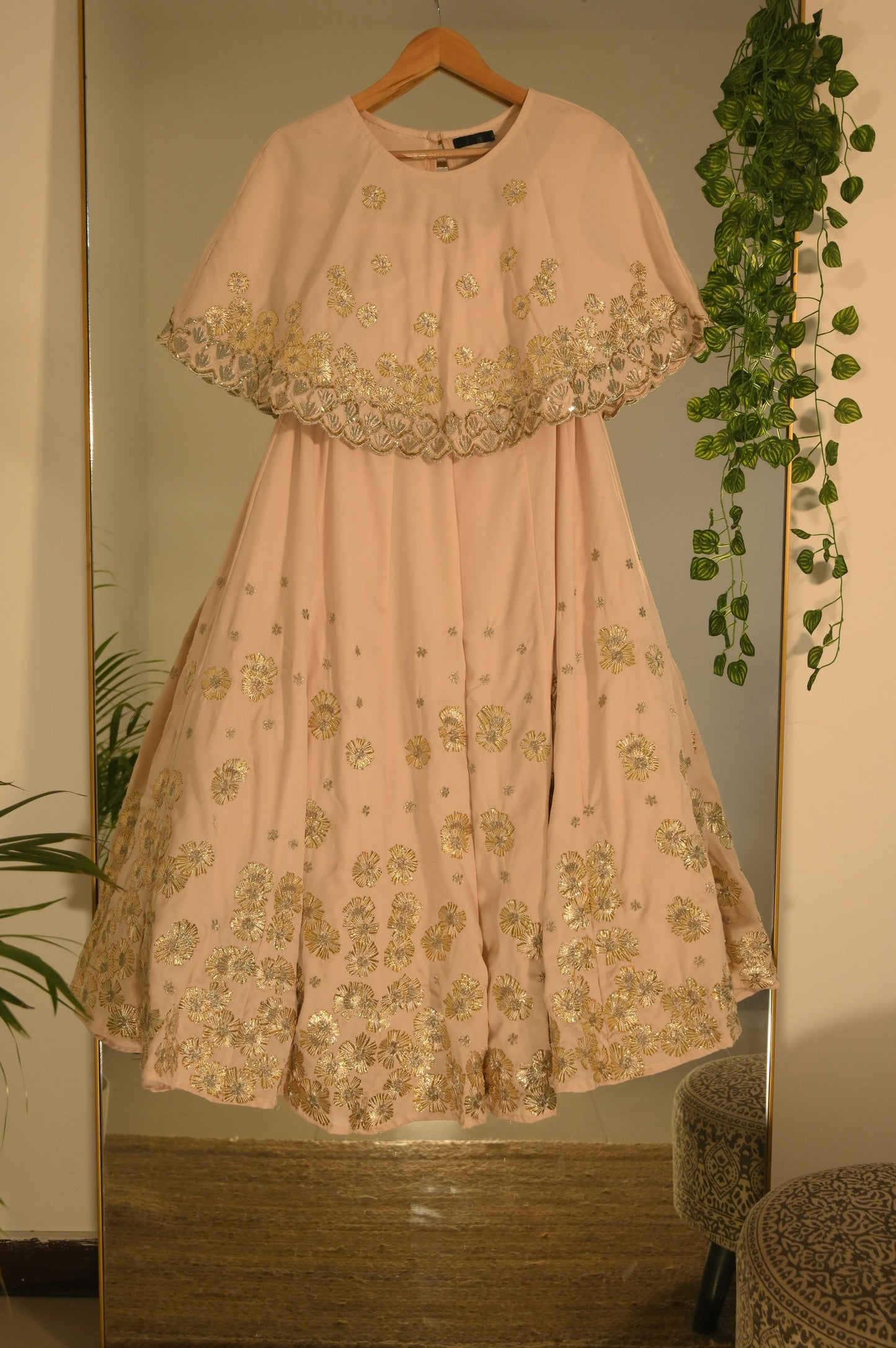 Gota Work Lehenga with Cape Blouse