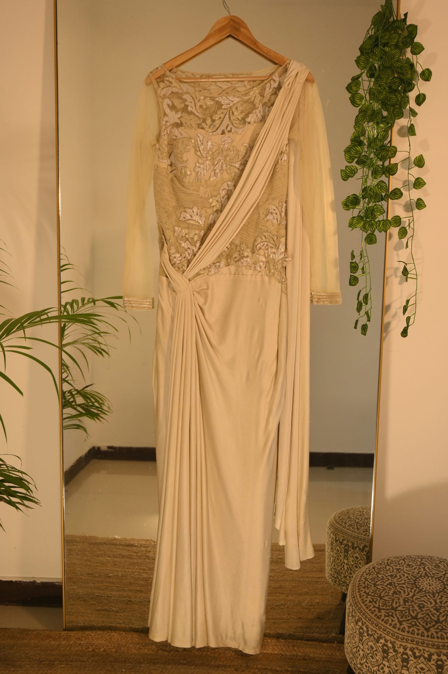 Applique Draped Saree
