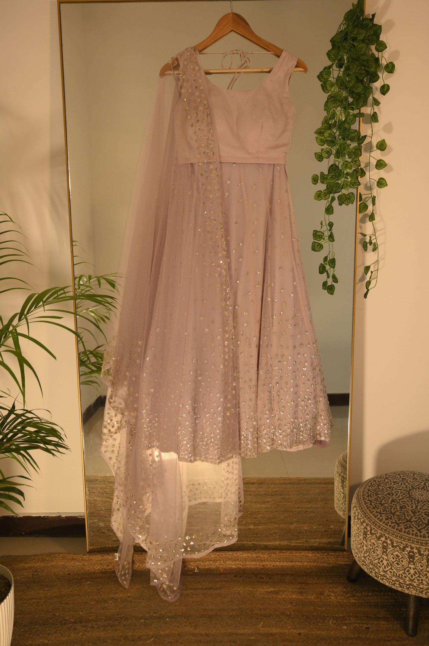 Lavender Sequin Lehenga