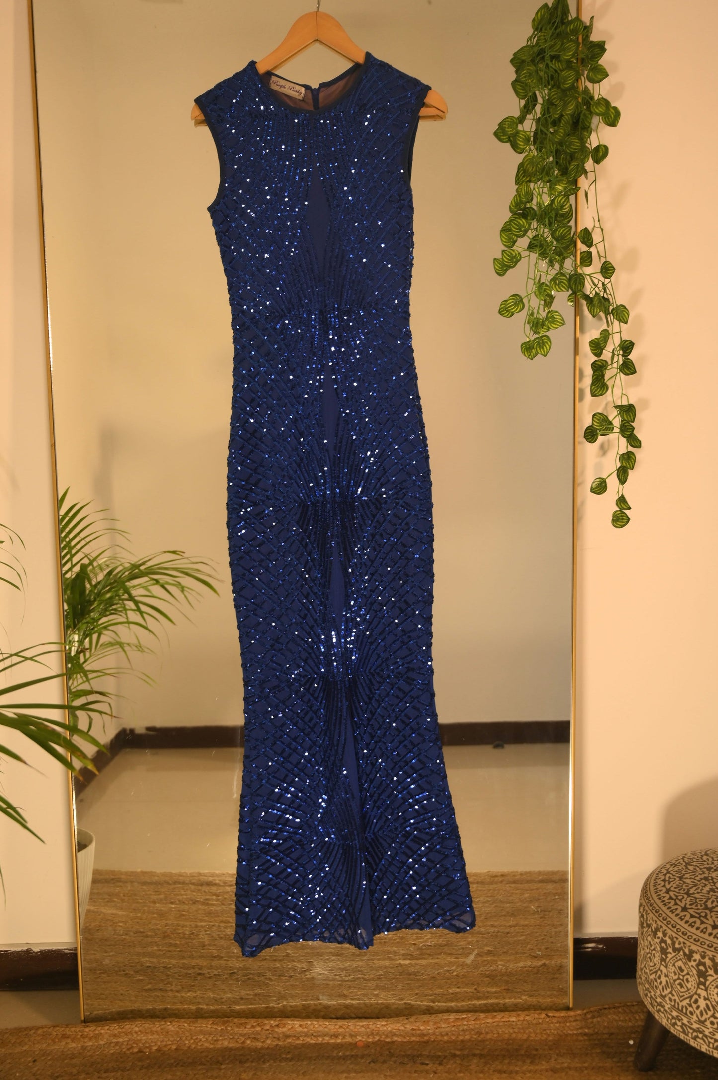 Navy Bodycon Sequin Dress