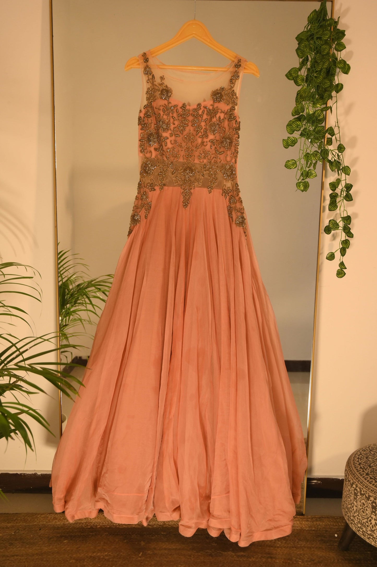 Pink Zardosi Gown