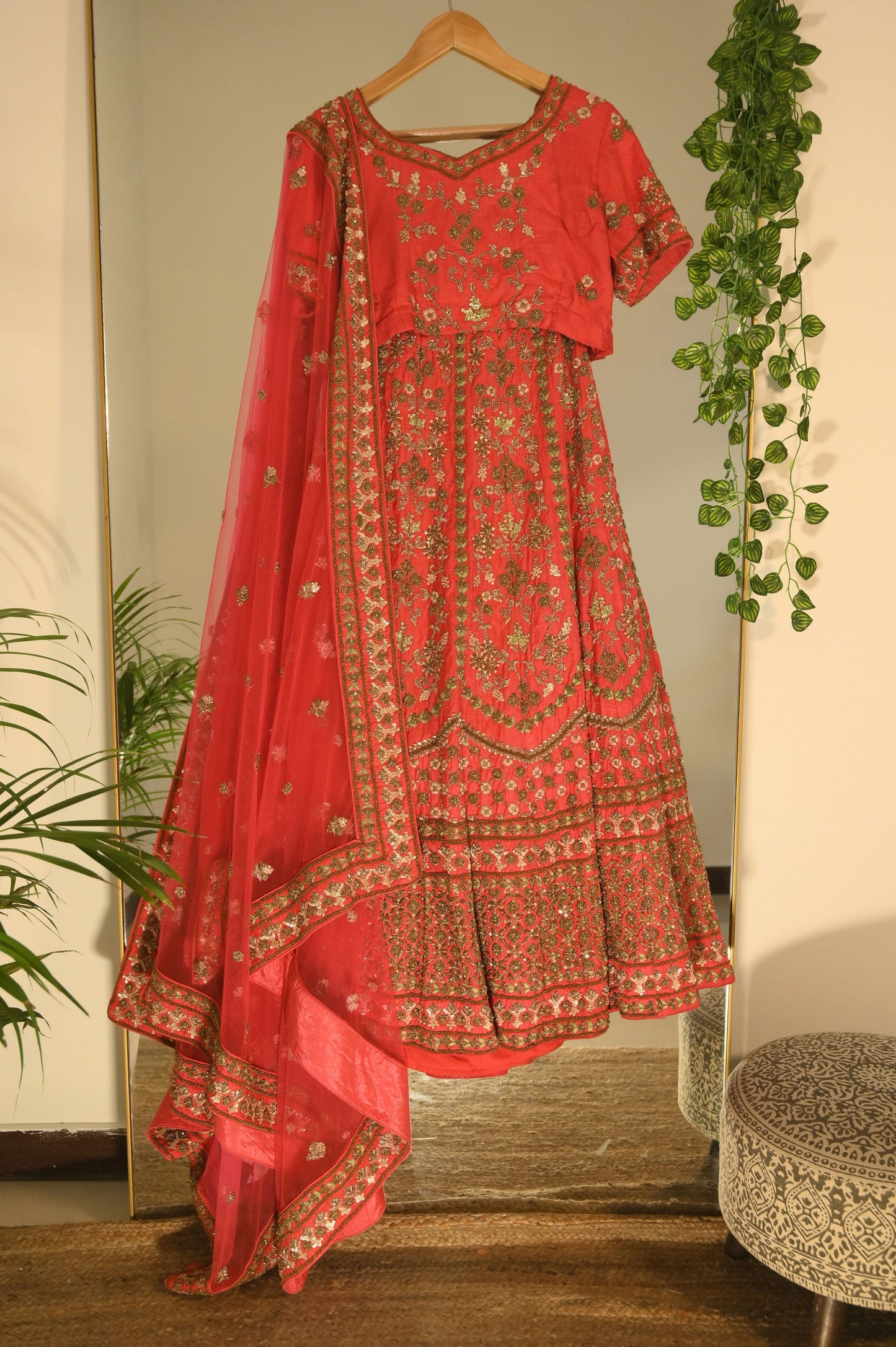 Heavy zardosiwork bridal Lehenga