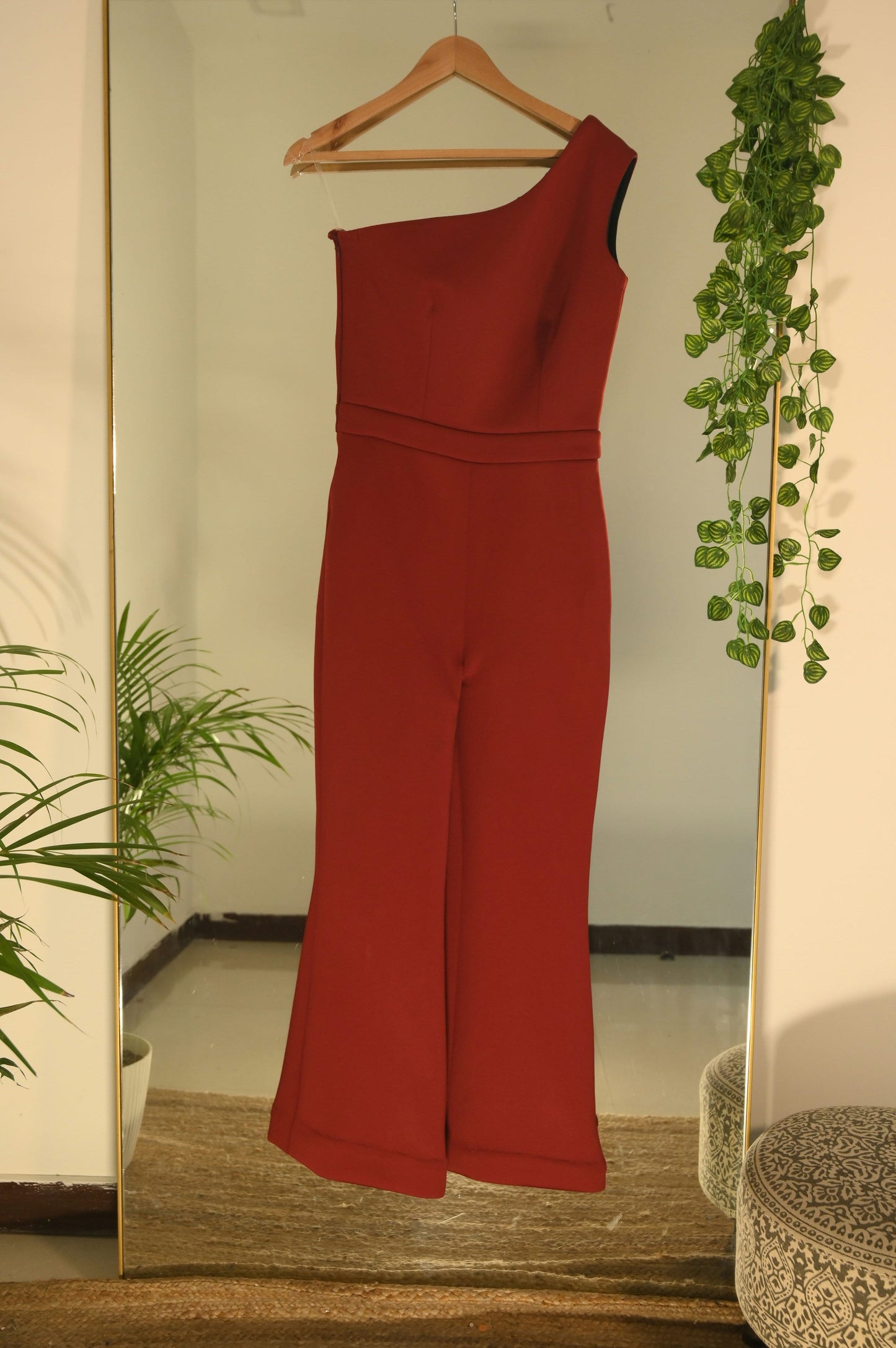 Red one shoulder Jumpsuit
