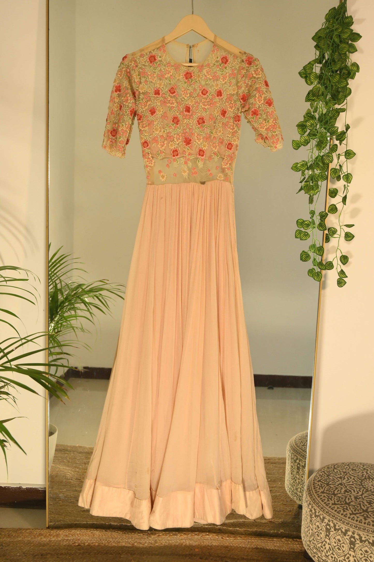 Floral embroidered bodice Gown