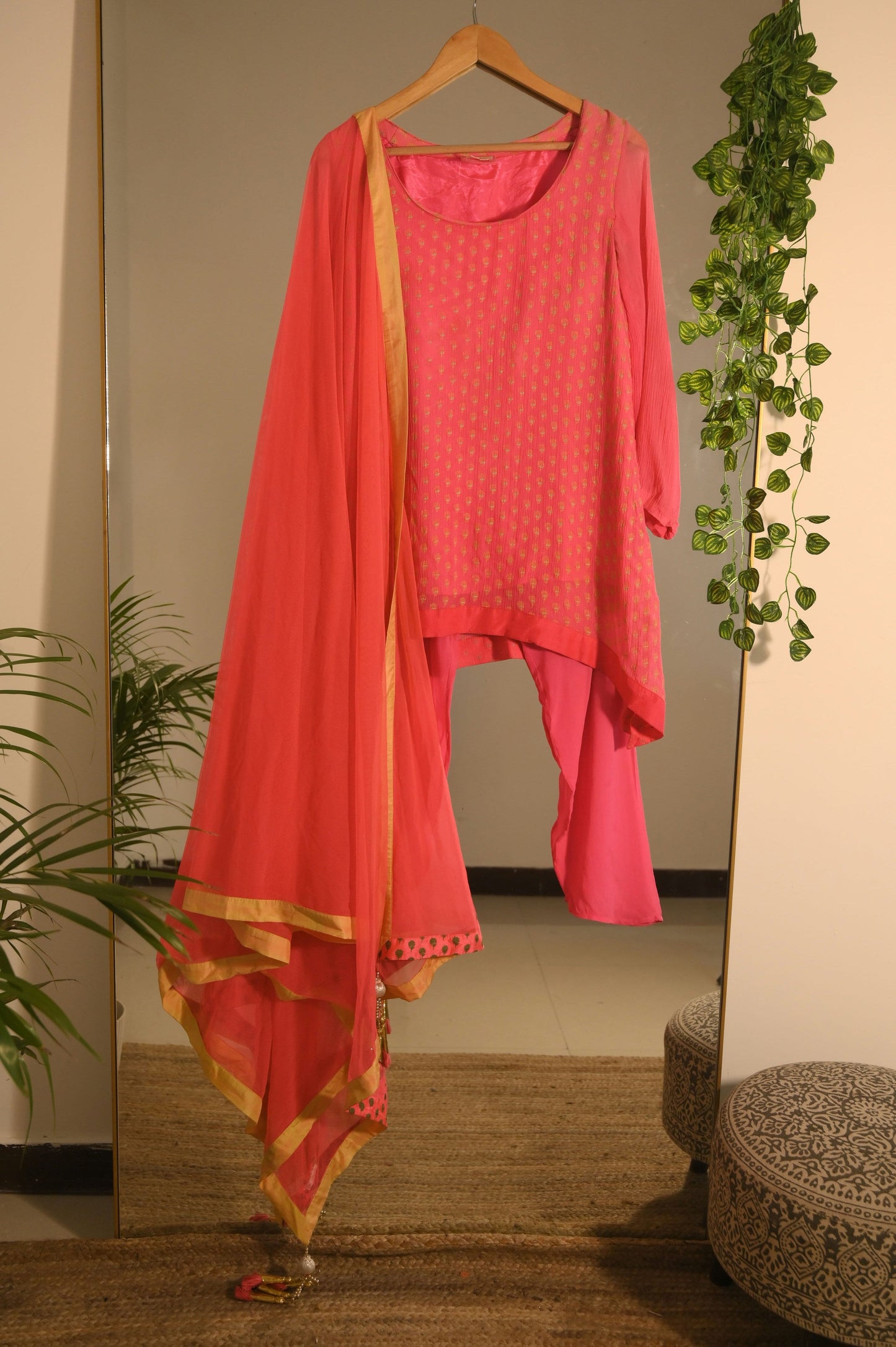 Pink Pant Suit Sith Lotus Print