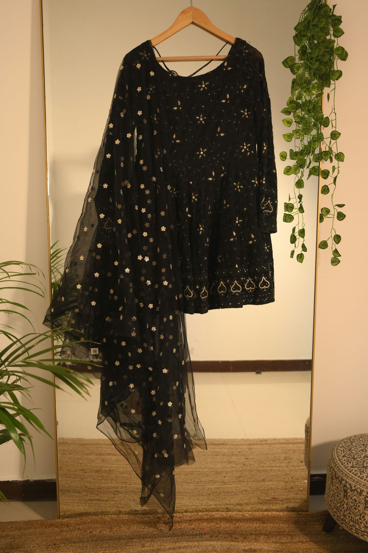 Black Embroidered Suit Set