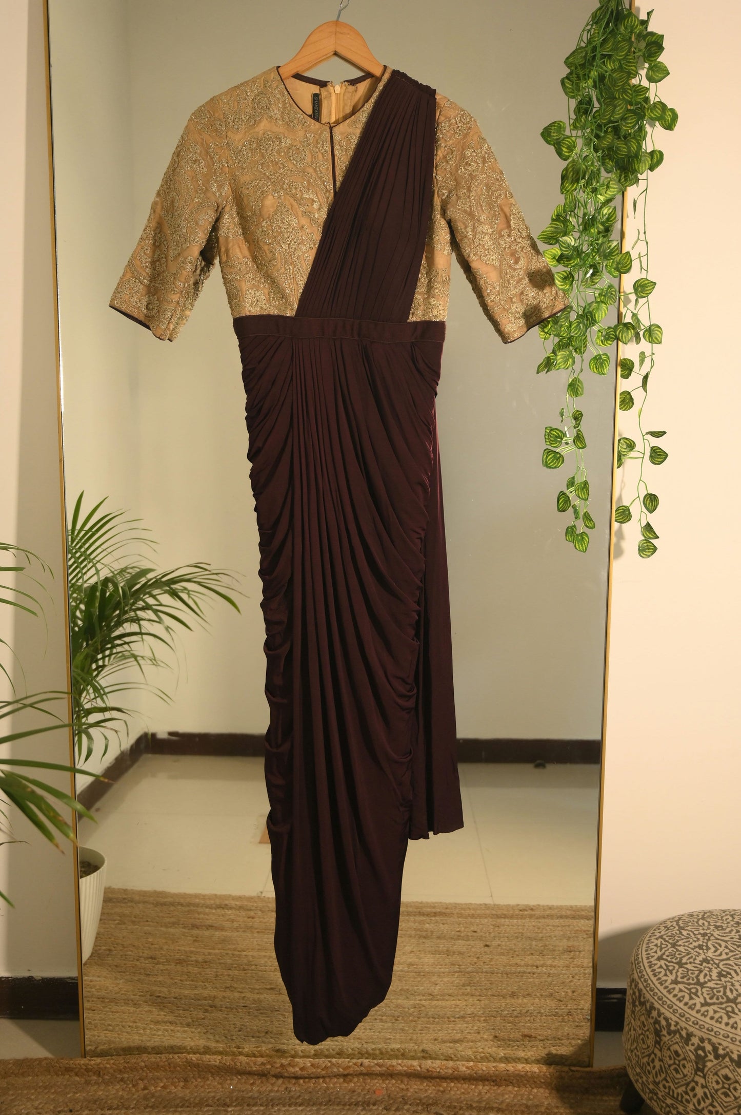 zari Embroidered Dhoti Saree
