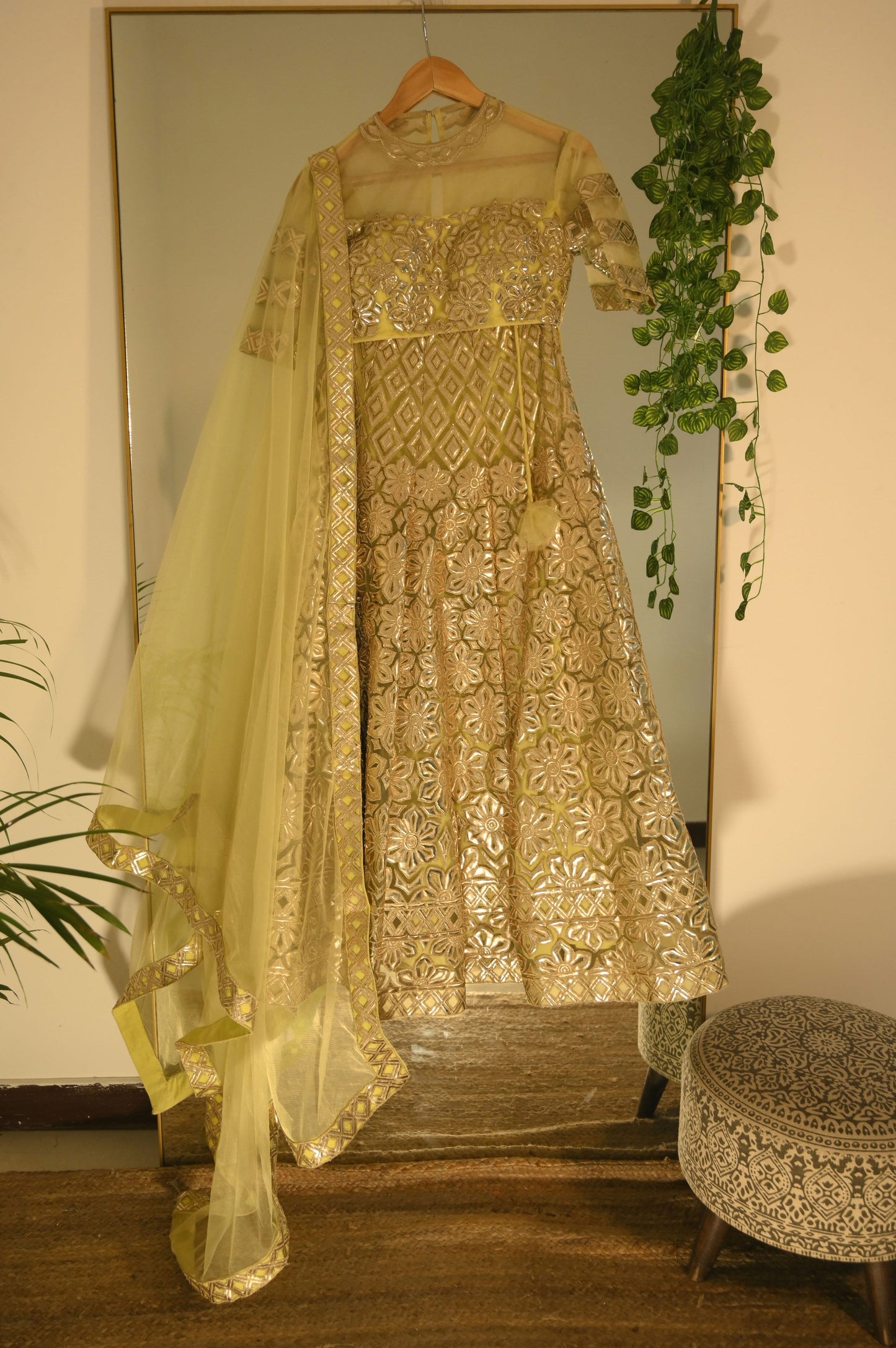 Gold metallic lehenga