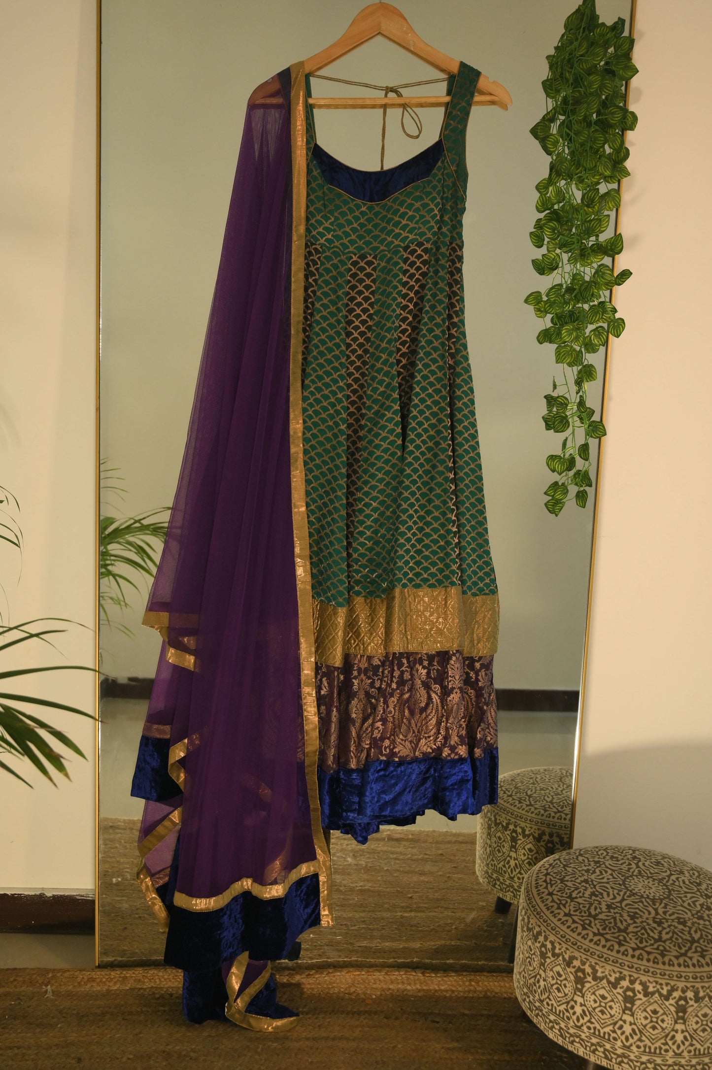 Brocade panneled anarkali