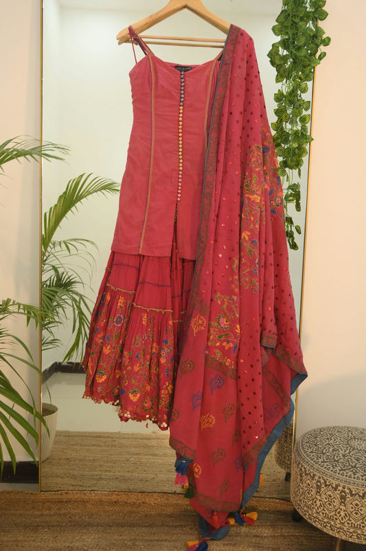 Wild Berry Sharara Suit Set