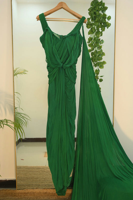 Emerald Green Formal Ruffle Dress