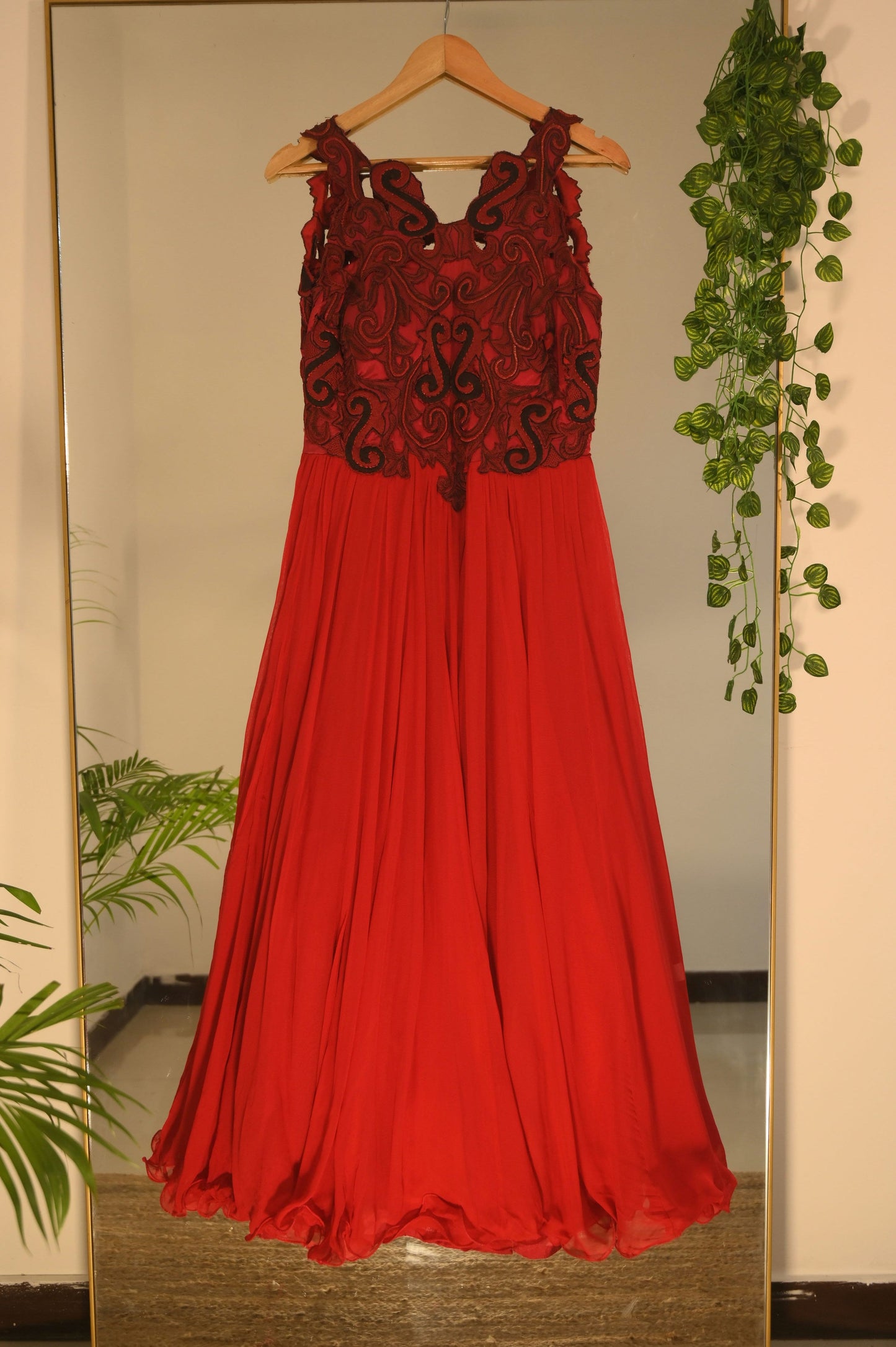 Red Threadwork Gown