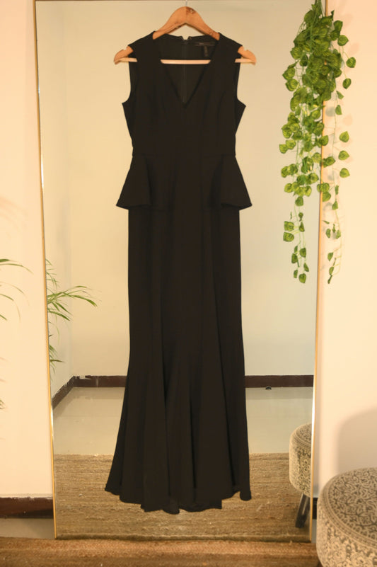 Black Knit Peplum Dress