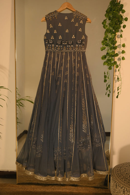 Grey Gota Embellished Anarkali