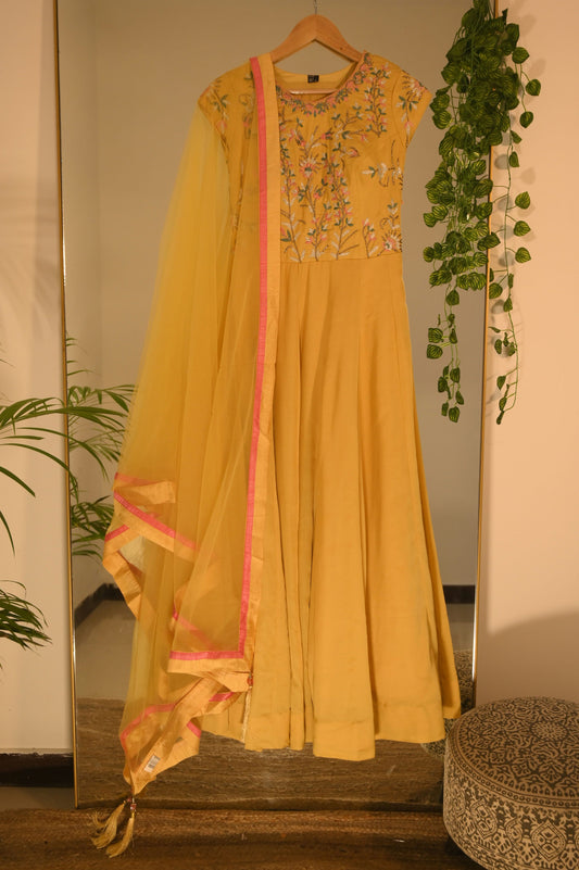 Yellow Embroidered Gown
