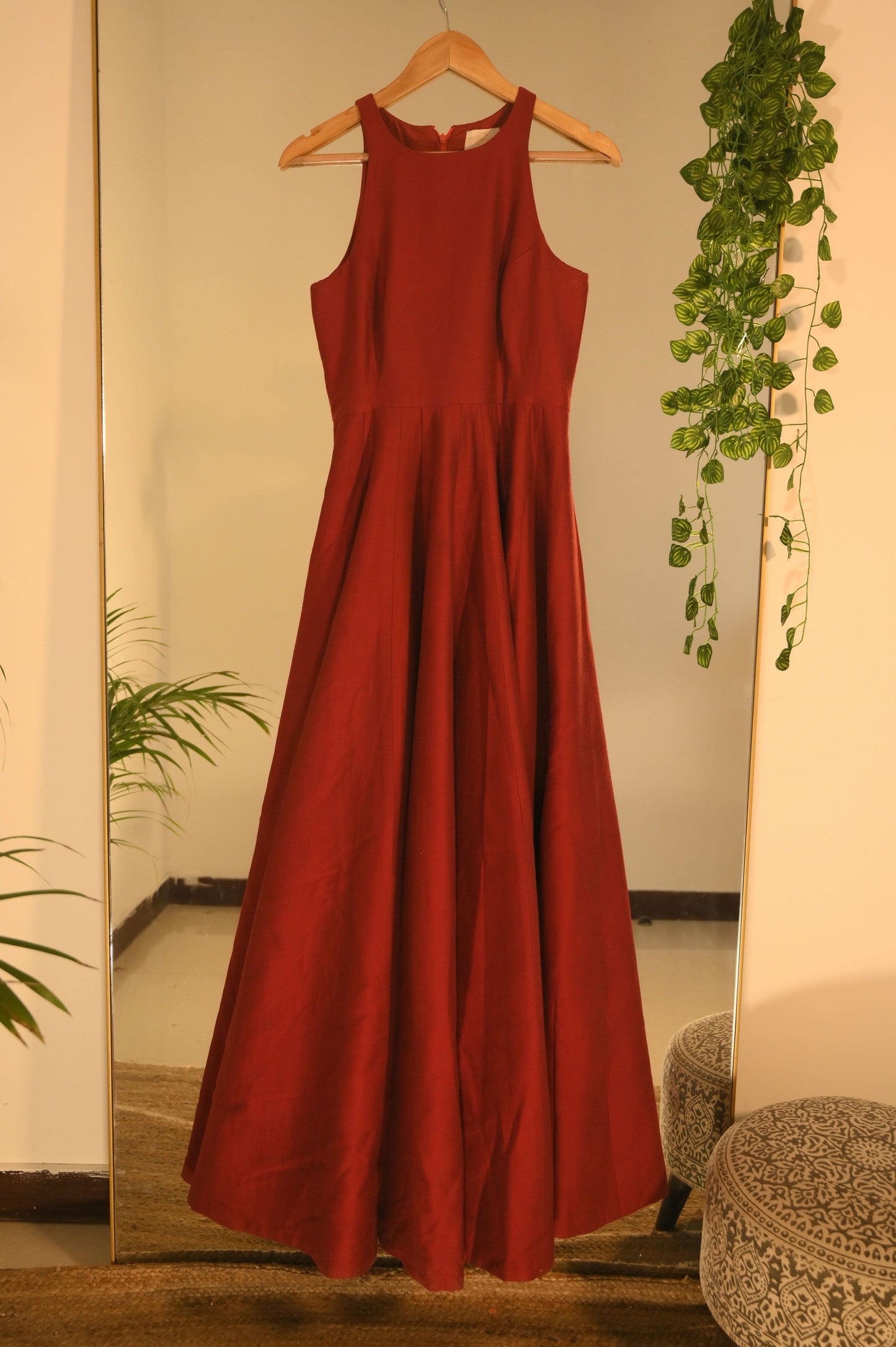 Red halterneck Gown